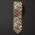 Corbata Resumen Monograma de la acuarela de la sandía<br><div class="desc">Resumen Watercoloración de la sandía Monograma Necktie presenta un patrón geométrico distintivo con los colores rosa y verde de una sandía,  lo que la convierte en una selección de moda casual ideal. Se puede personalizar con el monograma,  y emparejarlo con medias con el mismo diseño.</div>