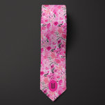 Corbata Resumen Monograma Floral Rosa<br><div class="desc">Elevar la ropa de su boda con nuestro Abstract Pink Floral Monogram Neck Tie. El patrón floral abstracto en rosa es a la vez único y sofisticado. Asegúrese de completar su mirada con nuestros calcetines de coordinación para que su aspecto sea pulido.</div>