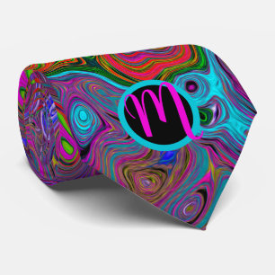 Corbata Resumen Monogramado Colorful Groovy