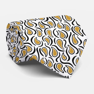 Corbata Resumen Paisley 230523 - Golden Brown, B&W