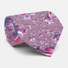 Corbata Resumen Pink Purple Spiral Fractal