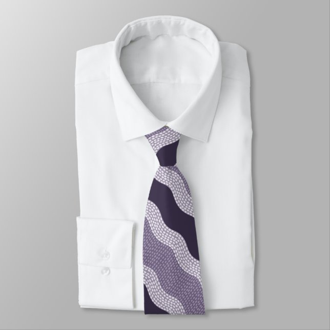 Corbata Resumen Río Wabi Sabi, berenjena morado, Lilac (Atado)