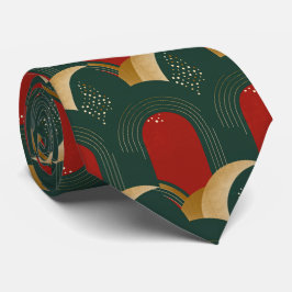 Corbata Resumen rojo, verde y oro