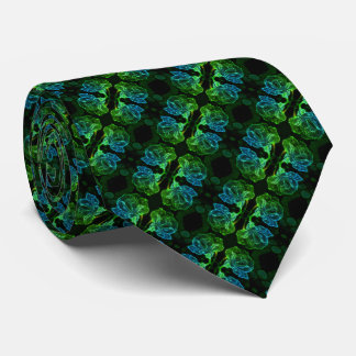 Corbata Resumen Rosa Fantasía Flor Verde