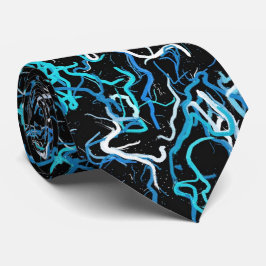 Corbata Resumen turquesa, Verde azulado y negro