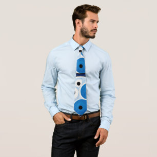 Corbata Resumen Yin Yang: Azul y blanco modernista