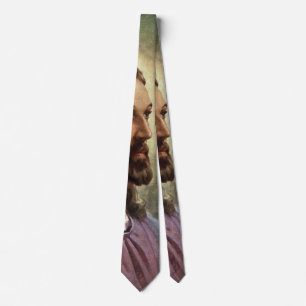 Corbata Retrato religioso vintage de Jesucristo con halo