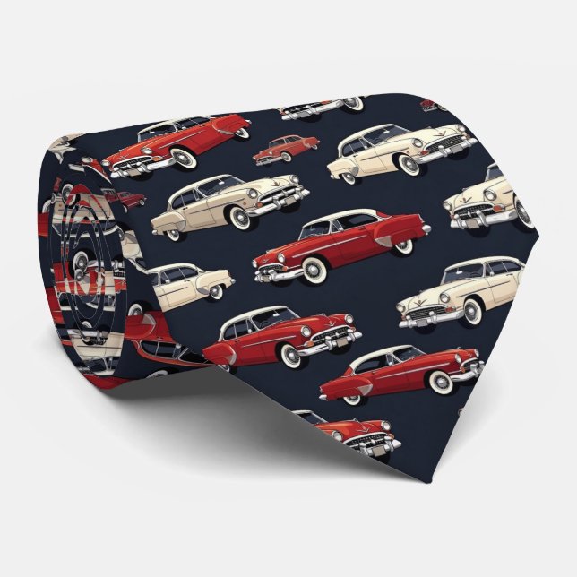 Corbata Retro 1950s Car (Enrollado)