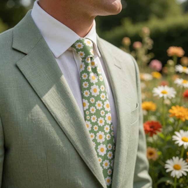 Corbata Retro 70s Daisy Dreams Gradient Floral (Subido por el creador)