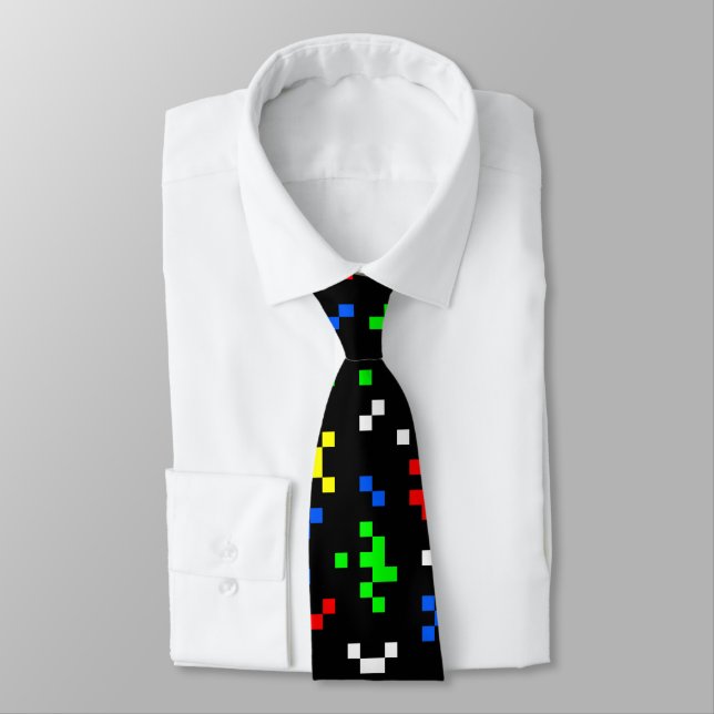 Corbata Retro 8 Bit Video Game Graphics Pattern (Atado)