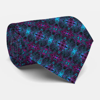 Corbata Retro Aqua Magenta y Black Abstract Swirl
