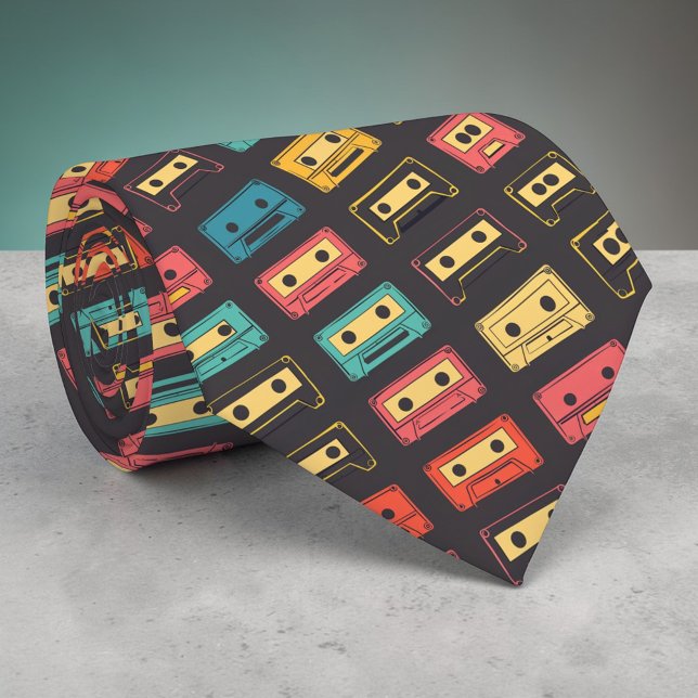 Corbata Retro Cassette Tapes Pop Culture Custom Necktie (Subido por el creador)