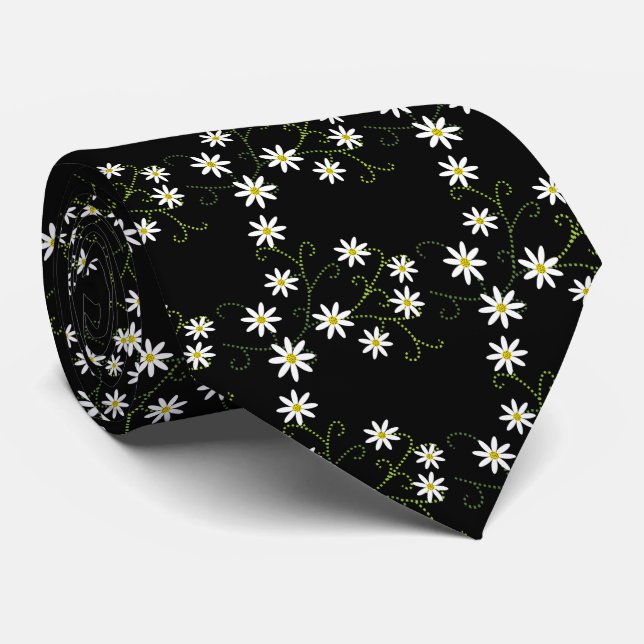 Corbata Retro Daisies Tie (Enrollado)