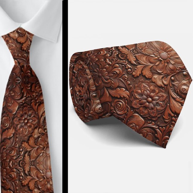 Corbata Retro de Cuero Faux Marrón Occidental para (Subido por el creador)