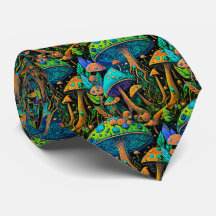 Corbata Retro de Hongo Mágico Groovy