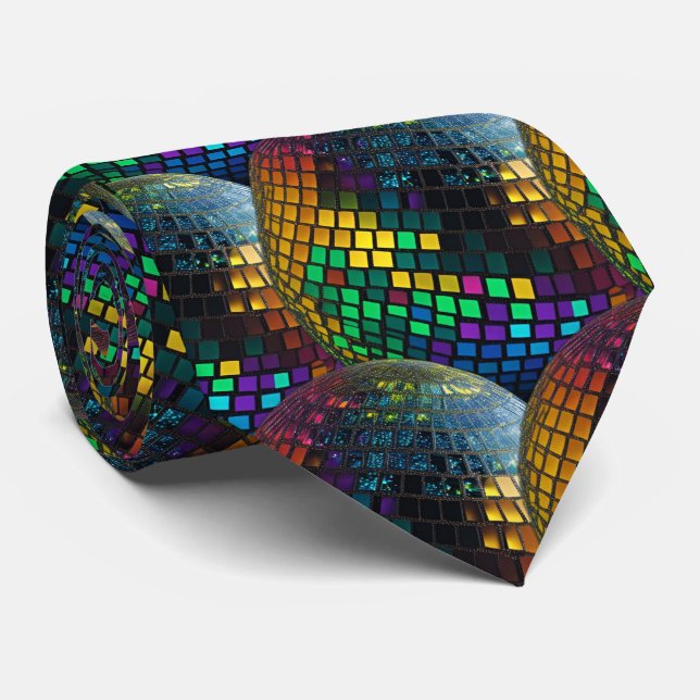 Corbata Retro Disco Ball Holographic Necer (Enrollado)