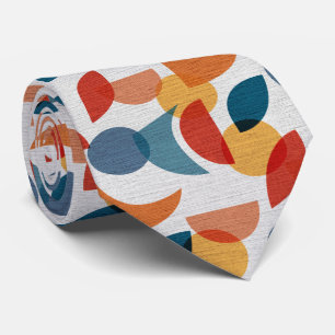 Corbata Retro Geométrico Brillante Resumen Medio siglo Mod