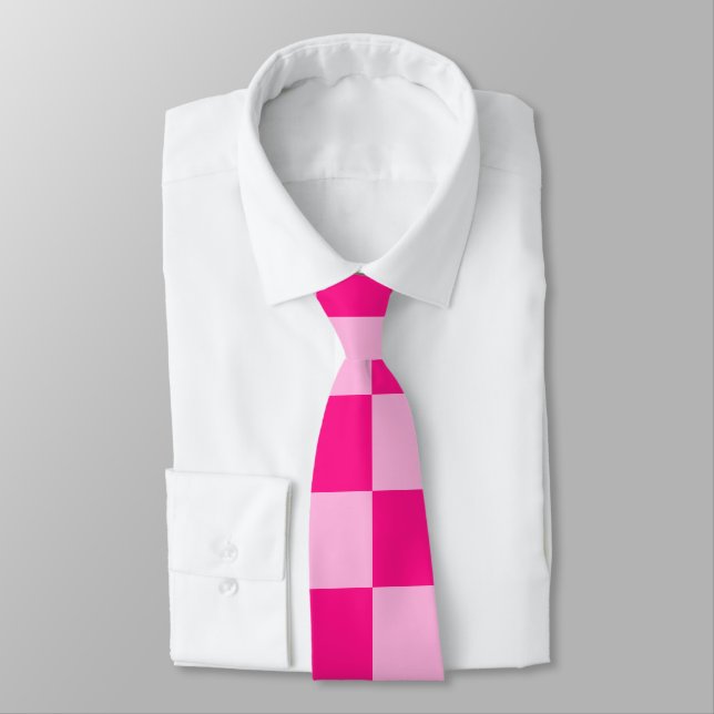 Corbata Retro geométrico rosa cálido (Atado)