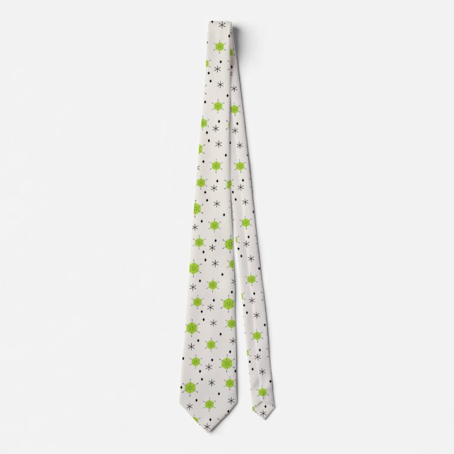 Corbata Retro Mid Mod Starburst Sky Chartreuse (Anverso)