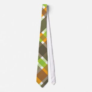 corbata retro naranja verde marrón