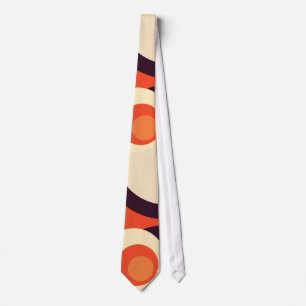 Corbata Retro Naranja y Brown Fifty Resumen Arte