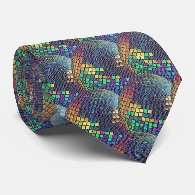 Corbata Retro Neon - Geoda de Disco  (Enrollado)