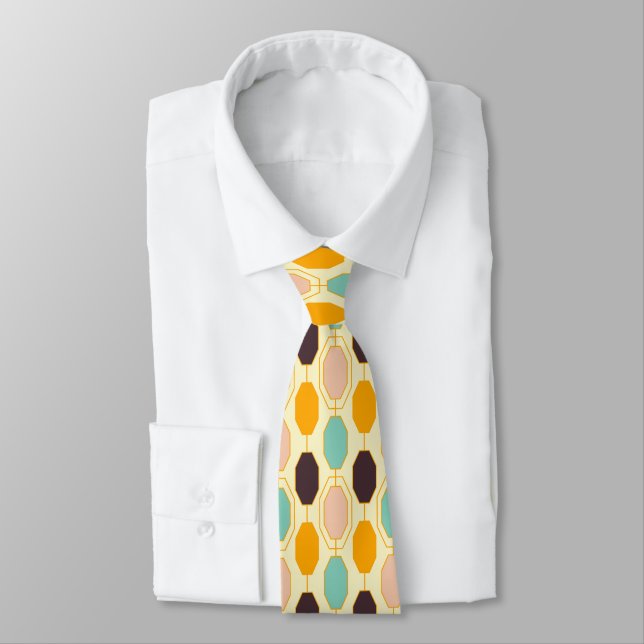 Corbata Retro Pattern 60s Graphic – Elegant Fashion (Atado)
