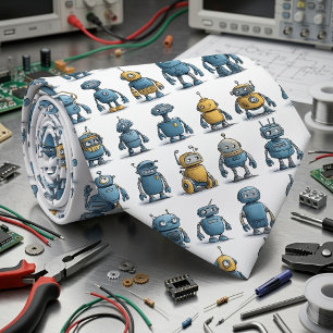 Corbata Retro Robot para Hombres