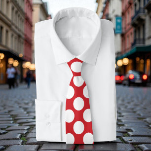 Corbata Retro Rojo con Lunares Blancos