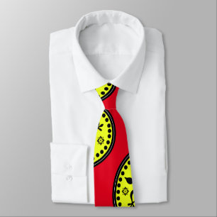 Corbata Retro Rojo Y Amarillo