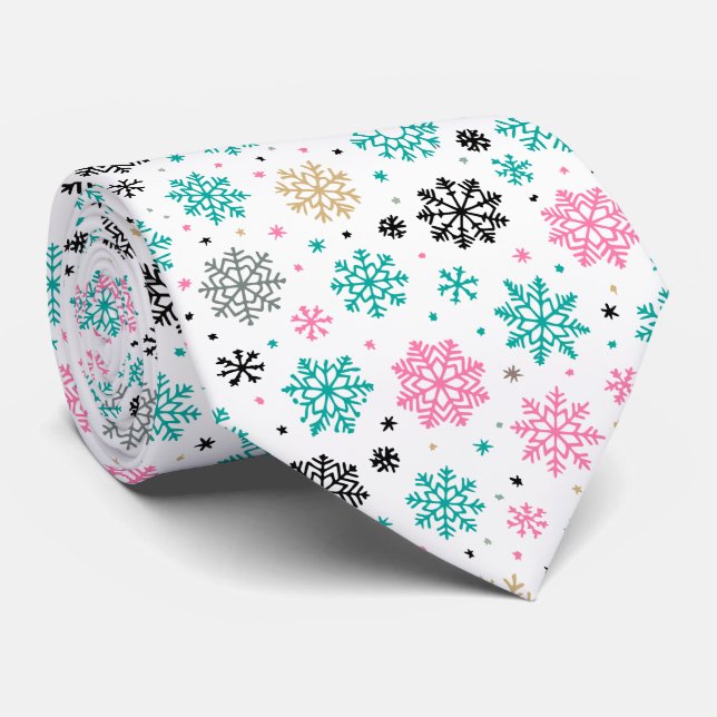 Corbata Retro Snowflakes (Enrollado)