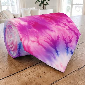 Corbata Retro Tie Dye Rosa y Morado