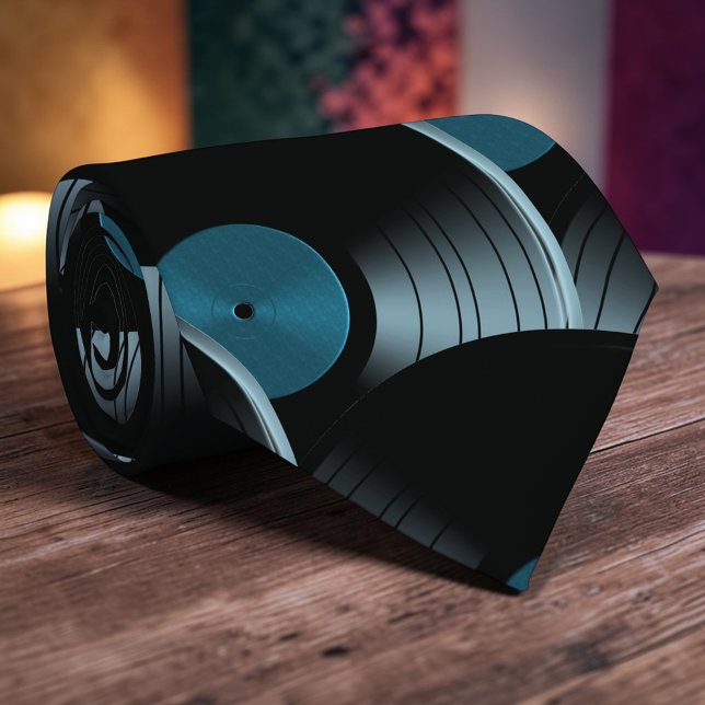 Corbata Retro Vinyl Record Pop Culture Necktie Necktie Tie (Subido por el creador)