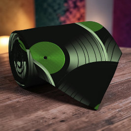 Corbata Retro Vinyl Record Pop Culture Necktie Necktie Tie