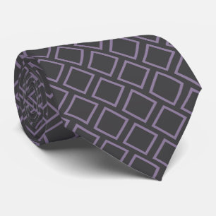 Corbata Retro Violeta Cuadrados Morados Sobre Cuel