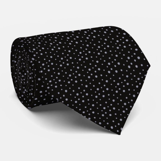 Corbata Rhinestones sobre negro (Enrollado)
