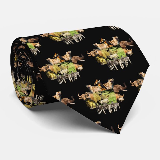 Corbata Rhino Mom y Calf Wildlife Frame Nece Tie (Enrollado)