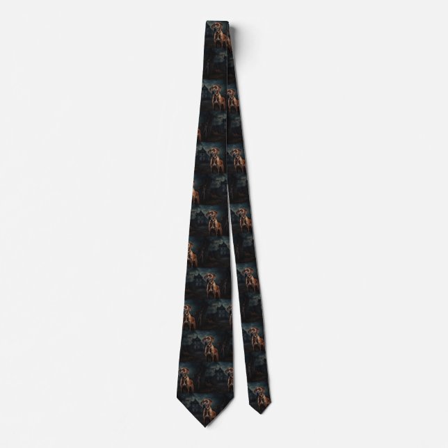 Corbata Rhodesian Ridgeback Halloween Espeluznante (Anverso)