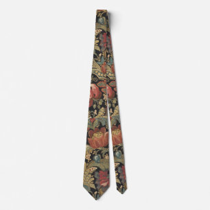 Corbata Rica Tapicería de Brocado Floral Antiguo Victorian