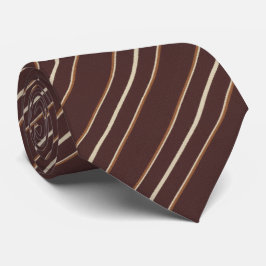 Corbata Rich Chocolate Brown & Beige Multi-Stripe