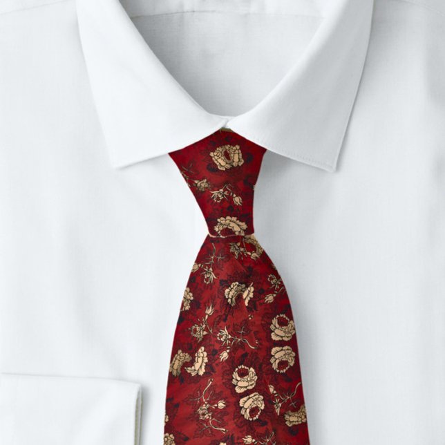 Corbata Rich Eleged Patched Red Rose (Subido por el creador)