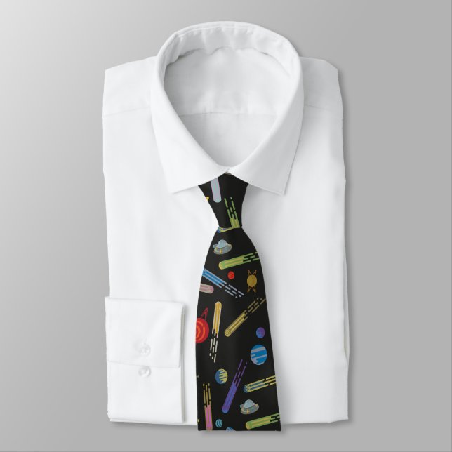 Corbata RICK AND MORTY™ | Modelo de cometa del espacio ult (Atado)