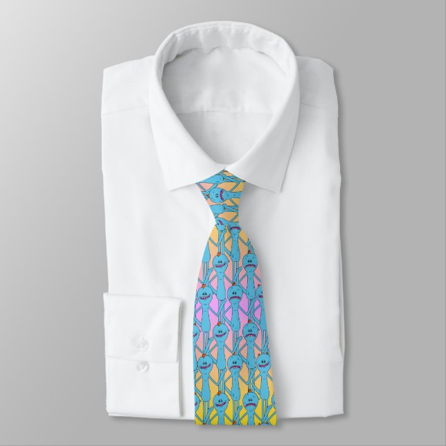 Corbata RICK AND MORTY™ | Patrón Arcoiris Sr. Meeseeks (Atado)