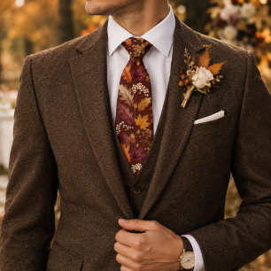 Corbata Rico floral otoño profundo burgundy