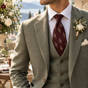 Corbata Rico patrón de herencia de ramita de jardín de Bor