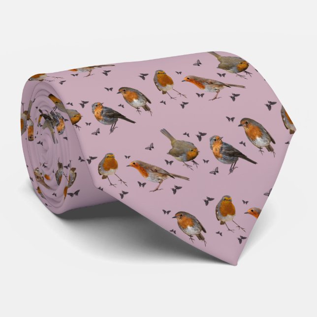 Corbata Robin Fiesta Tie (Rosa Polvoriento) (Enrollado)