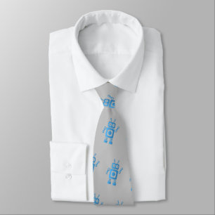 Corbata Robot retro azul