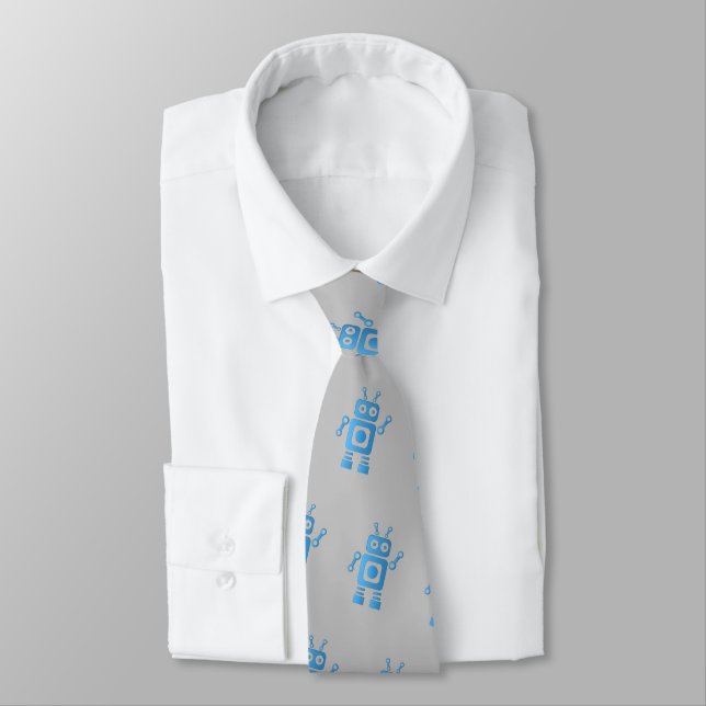 Corbata Robot retro azul (Atado)