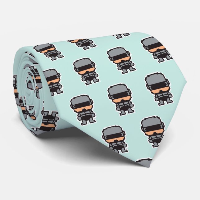 Corbata RobotCop pixelado lindo (Enrollado)