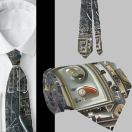 Corbata Robotic Geek Nerdy Technology Machine